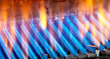 Yellow & Blue flame from furnace inspection